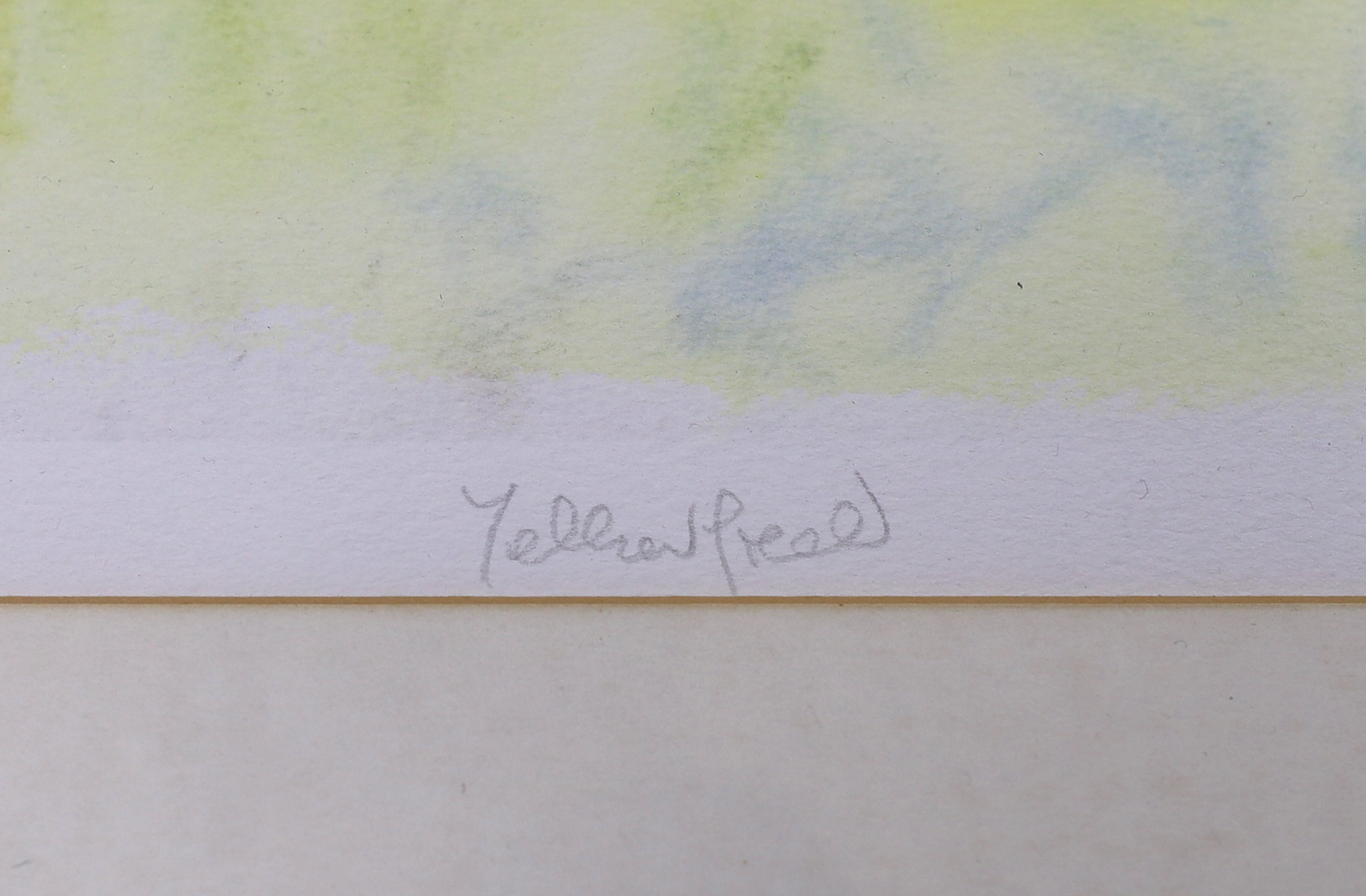 Alan Rankle, colour print, ‘Yellow Field’, signed in pencil, limited edition 97/250, 29 x 38cm